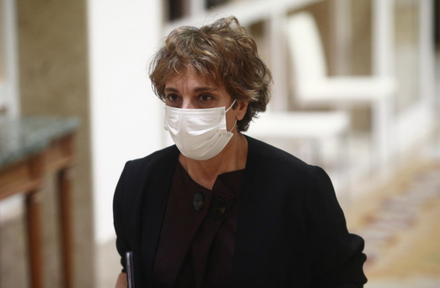 Archivo - La vicepresidenta tercera del Congreso y diputada de Unidas Podemos, Gloria Elizo, se dirige a una Junta de Portavoces convocada en el Congreso de los Diputados, a 13 de abril de 2021, en Madrid, (España).