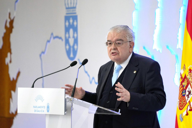 Archivo - El presidente del Tribunal Constitucional, Juan José González Rivas, interviene en unas jornadas en el Parlamento de Galicia, a 12 de abril de 2021, en Santiago de Compostela, A Coruña, Galicia, (España).