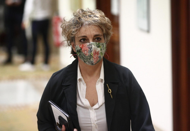 Archivo - La vicepresidenta tercera del Congreso y diputada de Unidas Podemos, Gloria Elizo, se dirige a una reunión de la Junta de Portavoces en el Congreso de los Diputados, en Madrid (España), a 16 de febrero de 2021.