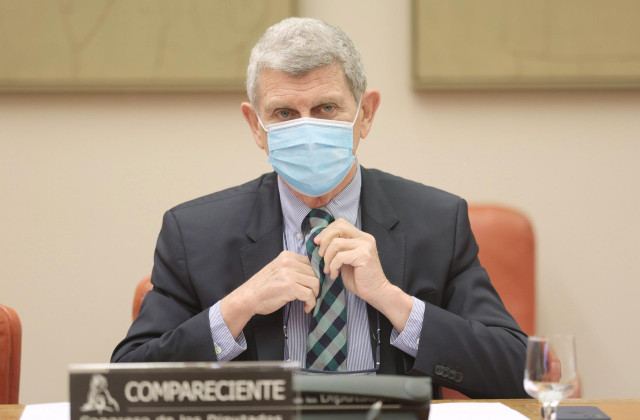 El presidente de la Corporación RTVE, José Manuel Pérez Tornero, interviene en una Comisión Mixta de Control Parlamentario de la Corporación RTVE y sus Sociedades, a 24 de junio de 2021, en Madrid, (España).