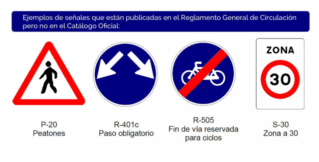 Los conductores desconocemos un gran número de señales porque tampoco figuran en el Reglamento General de Circulación o en el Catálogo oficial