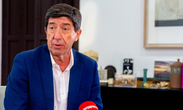 El vicepresidente de la Junta y consejero, Juan Marín, durante la entrevista con Europa Press a 04 de agosto del 2021 en el Palacio de San Telmo, Sevilla, Andalucía