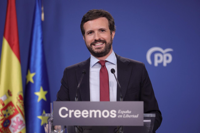 El presidente del PP, Pablo Casado.