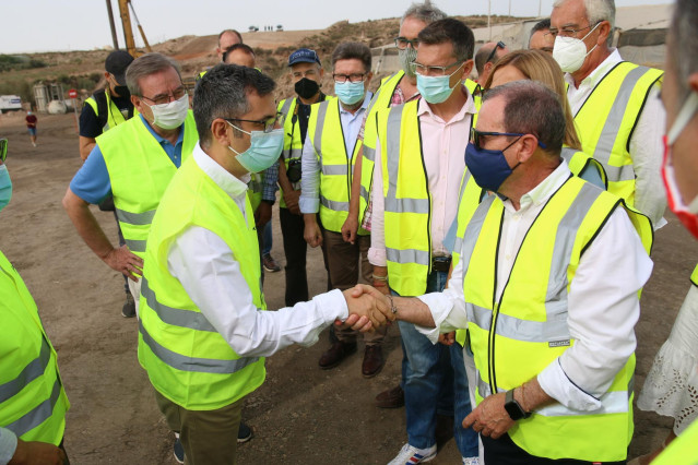 El ministro de la Presidencia, Relaciones con las Cortes y Memoria Democrática, Félix Bolaños , visita  las obras de la Línea Alta Velocidad Almería-Murcia este viernes.