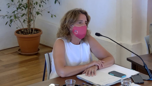 La vicepresidenta tercera del Gobierno y ministra para la Transición Ecológica y el Reto Demográfico, Teresa Ribera, en Menorca.
