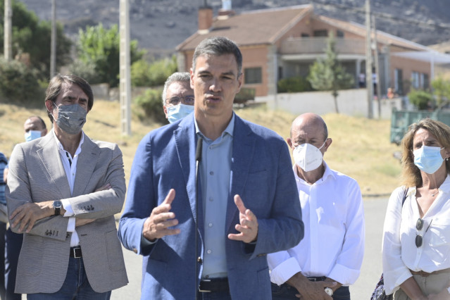 Pedro Sánchez, durante su intervención en Sotalbo (Ávila)