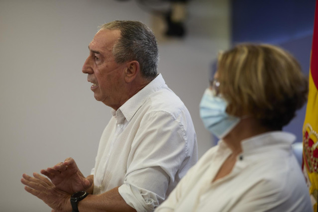 El portavoz de Compromís en el Congreso, Joan Baldoví, durante a rueda de prensa