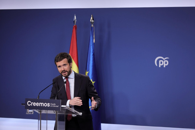 El presidente del PP, Pablo Casado.