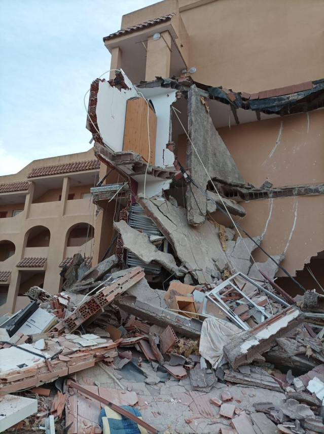 Edificio derrumbado en Peñíscola