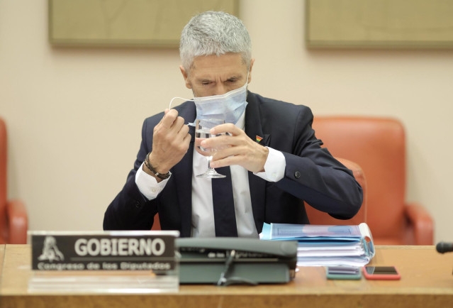 Archivo - El ministro del Interior, Fernando Grande-Marlaska, en una comparecencia en el Congreso