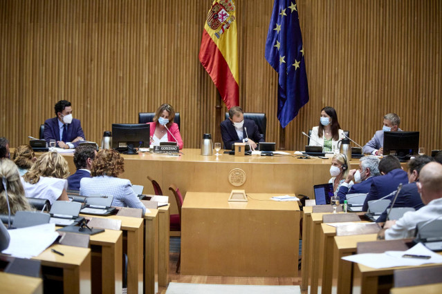 La ministra de Transición Ecológica y Reto Demográfico, Teresa Ribera (2i), en una Comisión de Transición Ecológica y Reto Demográfico del Congreso