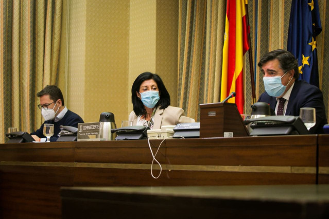 Archivo - La secretaria de Estado de Defensa, Esperanza Casteleiro, en la Comisión de Defensa del Congreso