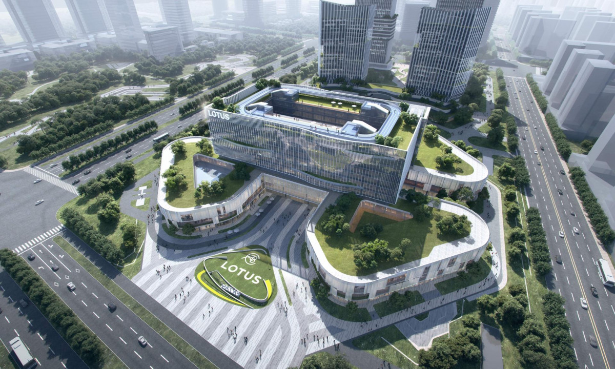 Imagen del proyecto de sede mundial de Lotus Technology en China.