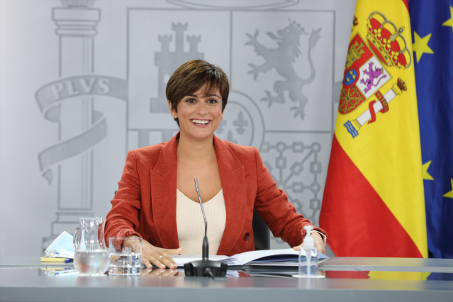La ministra de Política Territorial y portavoz del Gobierno, Isabel Rodríguez García, en una rueda de prensa posterior al Consejo de Ministros, a 31 de agosto de 2021, en Madrid, (España). Durante la comparecencia han confirmado, entre otras cuestiones, q