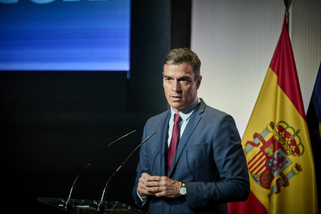 El presidente del Gobierno, Pedro Sánchez, interviene en un acto para abrir el nuevo curso político, a 1 de septiembre de 2021, en Casa América, Madrid