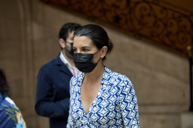 Archivo - La líder de Vox Madrid, Rocío Monasterio, a su llegada al acto de toma de posesión de la presidenta de la Comunidad de Madrid, en la Real Casa de Correos de la Puerta del Sol, a 19 de junio de 2021, en Madrid (España). Ayuso se ha proclamado pre
