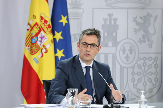 El ministro de la Presidencia, Relaciones con las Cortes y Memoria Democrática; Félix Bolaños.