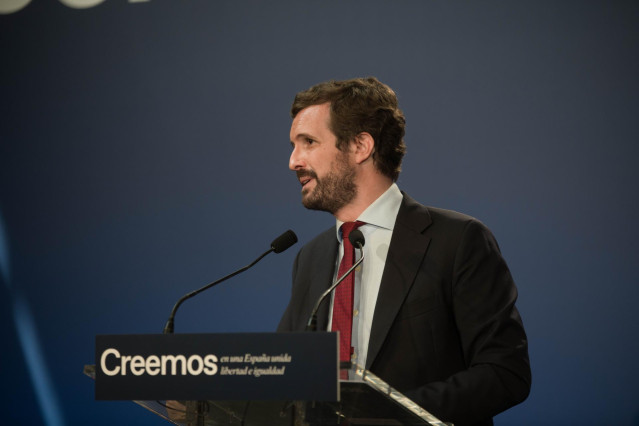 El presidente del PP, Pablo Casado