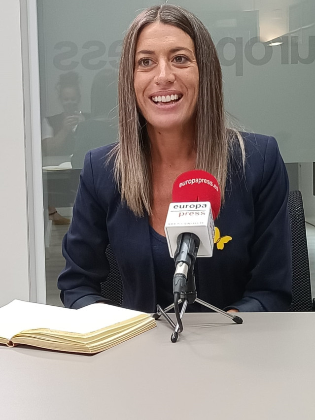 La portavoz de Junts en el Congreso, Miriam Nogueras, en una entrevista con Europa Press