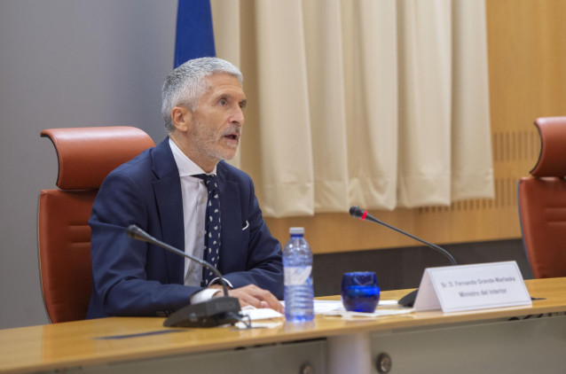El ministro de Interior, Fernando Grande-Marlaska, interviene durante en un acto de la DGT