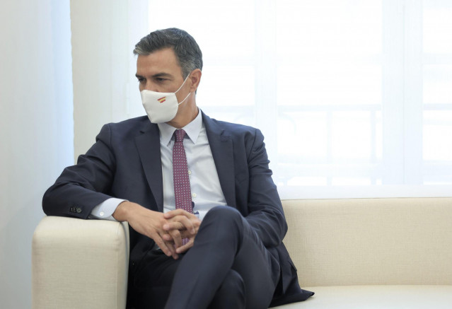 El presidente del Gobierno, Pedro Sánchez, en el Palacio de la Moncloa, a 7 de septiembre de 2021, en Madrid (España)