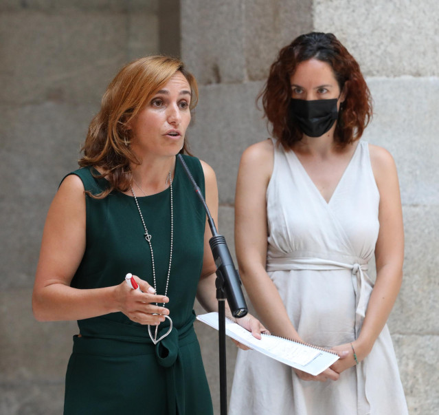 La portavoz de Más Madrid en la Asamblea, Mónica García, ofrece declaraciones a los medios de comunicación en la sede del Gobierno regional, a 6 de septiembre de 2021, en Madrid (España). La presidenta madrileña mantiene este lunes una nueva ronda de reun