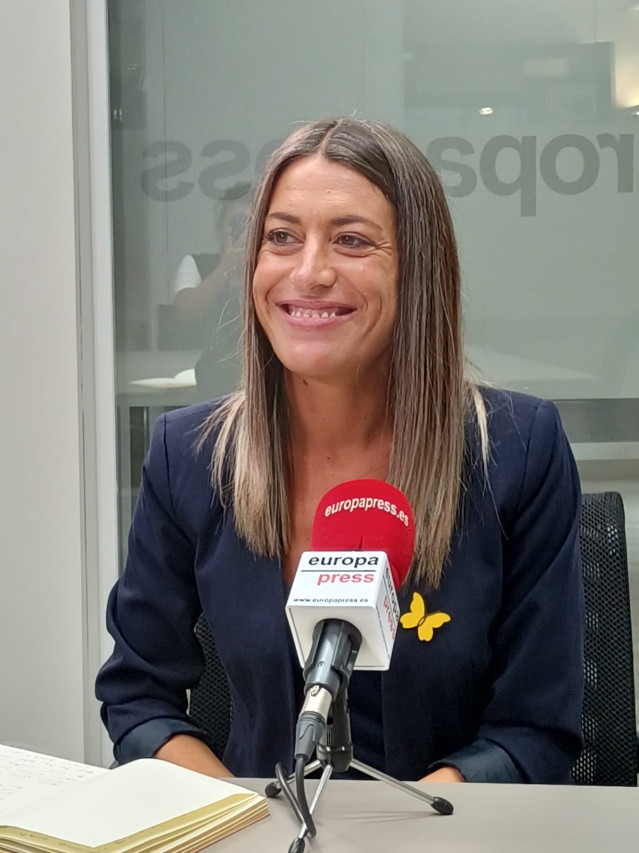 Imagen de la portavoz de Junts en el Congreso, Miriam Nogueras, en una entrevista con Europa Press