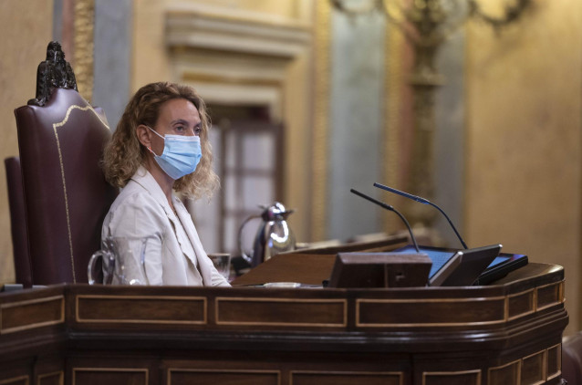 La presidenta del Congreso, Meritxell Batet, durante una sesión plenaria en el Congreso