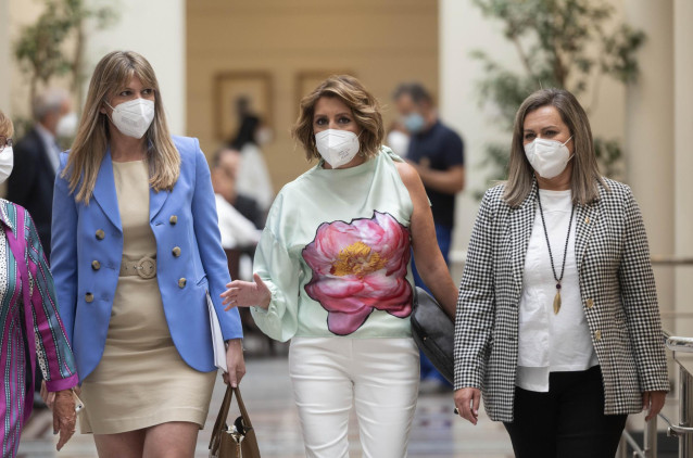 La senadora socialista Susana Díaz, a su llegada al primer pleno y primera sesión de control al Gobierno en el Senado tras el parón estival, a 14 de septiembre de 2021, en Madrid (España). (Foto de archivo).