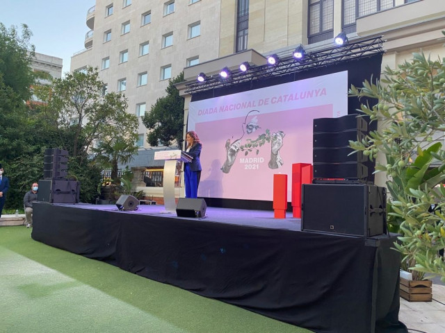 La consejera de Presidencia de la Generalitat, Laura Vilagrà, en la sede de la Generalitat en Madrid.