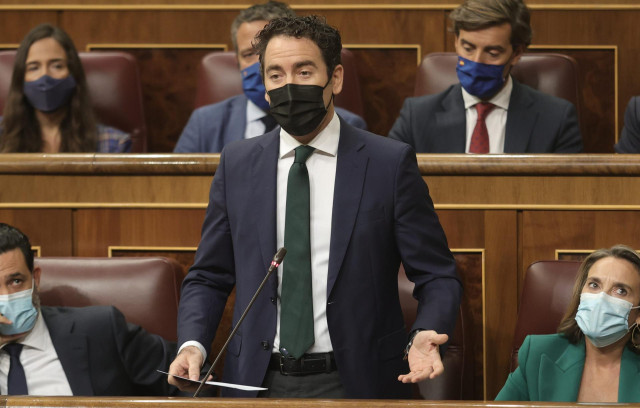 El secretario general del PP, Teodoro García Egea, interviene en una sesión de control al Gobierno en el Congreso de los Diputados, a 15 de septiembre de 2021, en Madrid, (España). En esta sesión, la primera del nuevo curso político, el Gobierno deberá re