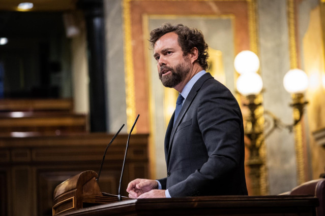 El portavoz de Vox Congreso de los Diputados, Iván Espinosa de los Monteros, interviene en una sesión plenaria en el Congreso de los Diputados, a 21 de septiembre de 2021, en Madrid, (España).