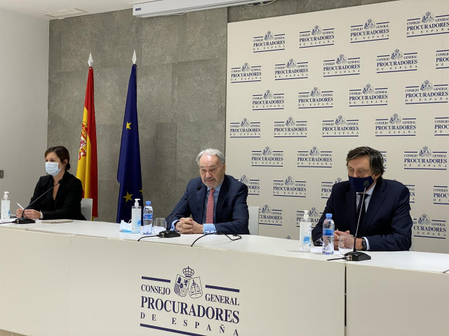 Archivo - Rueda de prensa del Colegio de Procuradores