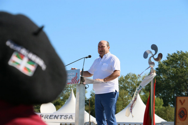 El presidente del EBB del PNV, Andoni Ortuzar, en el Alderdi Eguna de 2019