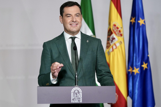 El presidente de la Junta de Andalucía, Juanma Moreno, este marates