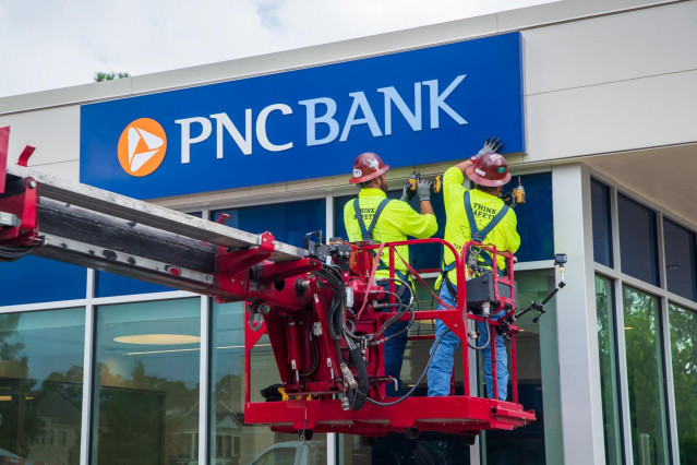 Conversión de una oficina de BBVA USA en una de PNC Bank.