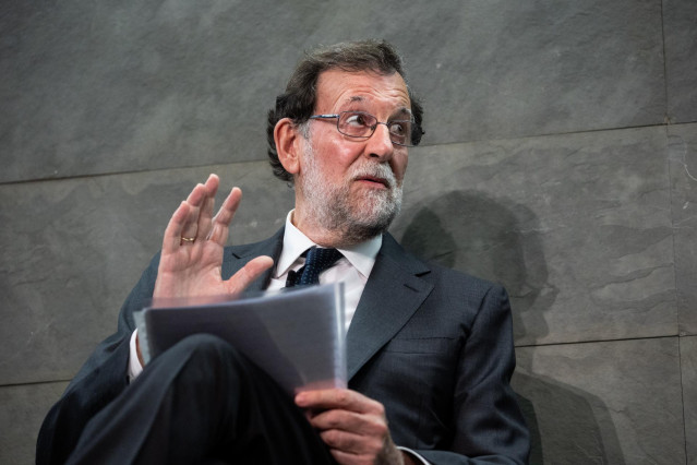 El expresidente del Gobierno Mariano Rajoy, en el debate ‘El papel del periodismo en el escenario del poder’, a 20 de octubre de 2021, en Madrid (España).