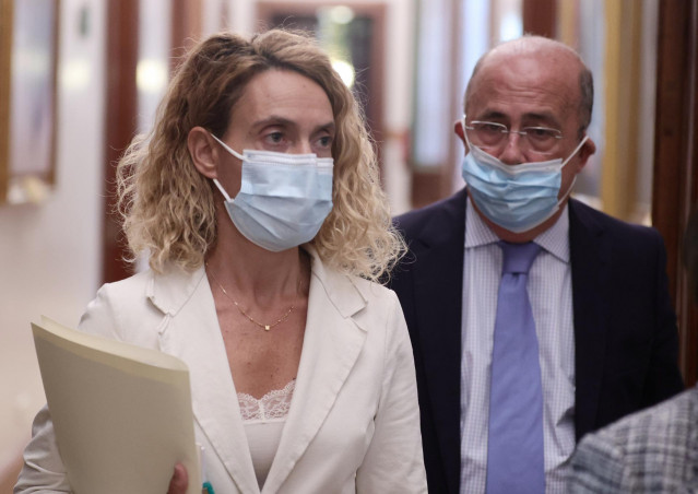La presidenta del Congreso de los Diputados, Meritxell Batet, y el diputado de Vox, Ignacio Gil Lázaro.