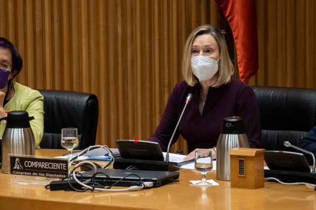 La subsecretaria de Defensa, María Amparo Valcarce, comparece en una Comisión de Defensa en el Congreso de los Diputados