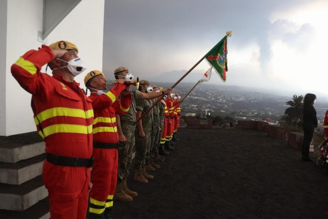 Ofrenda floral de las Fuerzas Armadas en La Palma
