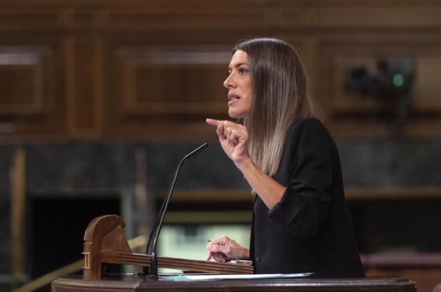 Archivo - La portavoz parlamentaria de Junts per Catalunya, Miriam Nogueras, interviene durante una sesión plenaria en el Congreso
