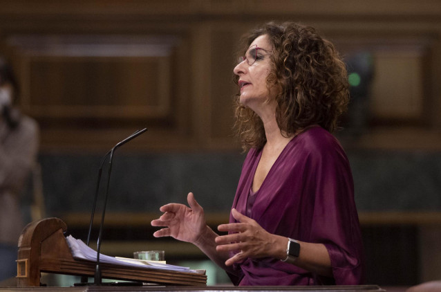 La ministra de Hacienda, María Jesús Montero durante el debate de Presupuestos.