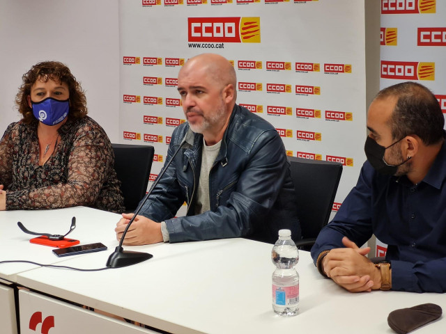 El secretario general de CC.OO., Unai Sordo, junto al secretario general de CC.OO. De Catalunya, Javier Pacheco.