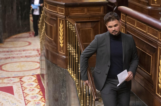 El portavoz parlamentario de ERC, Gabriel Rufián, en el Congreso