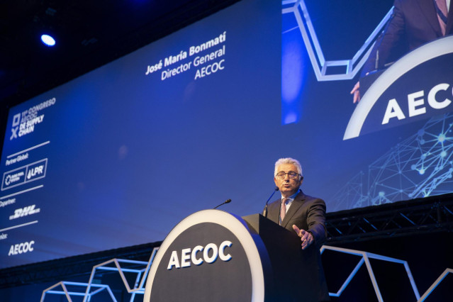 Archivo - El director general de Aecoc, José María Bonmatí, durante la inauguración del 11º Congreso AECOC de Supply Chain celebrado en Madrid.