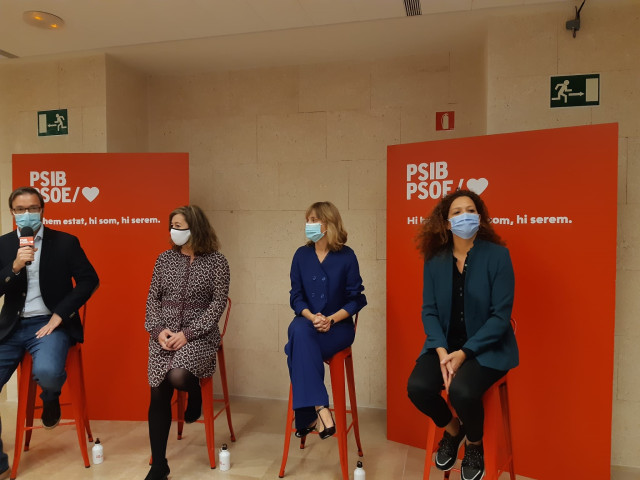La ministra de Educación y Formación Profesional, Pilar Alegría, en un acto del PSIB-PSOE en Palma.