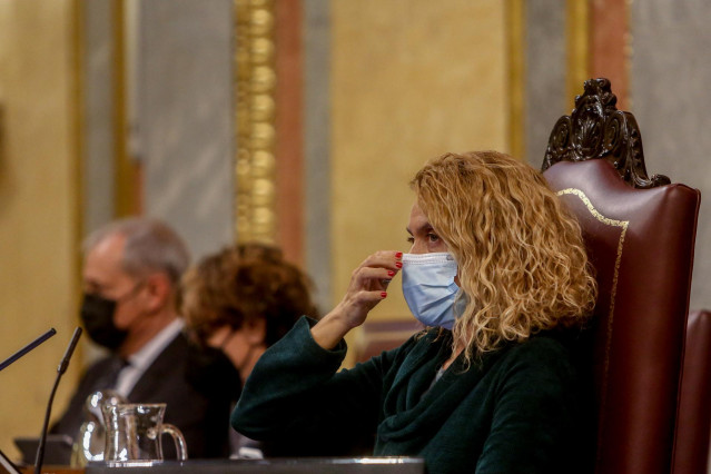La presidenta del Congreso, Meritxell Batet, durante una sesión plenaria en el Congreso