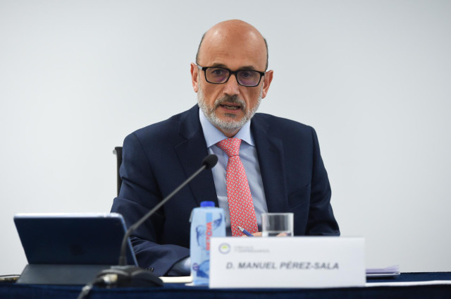 El presidente del Círculo de Empresarios, Manuel Pérez-Sala, interviene durante la presentación de la propuesta del Círculo sobre la reforma laboral, a 11 de noviembre de 2021, en Madrid, (España).