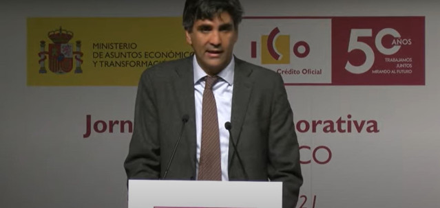 El secretario de Estado de Economía y Apoyo a la Empresa, Gonzalo García Andrés, durante la jornada 'El papel del ICO como como impulsor del crecimiento sostenible, la recuperación y la transformación económica'