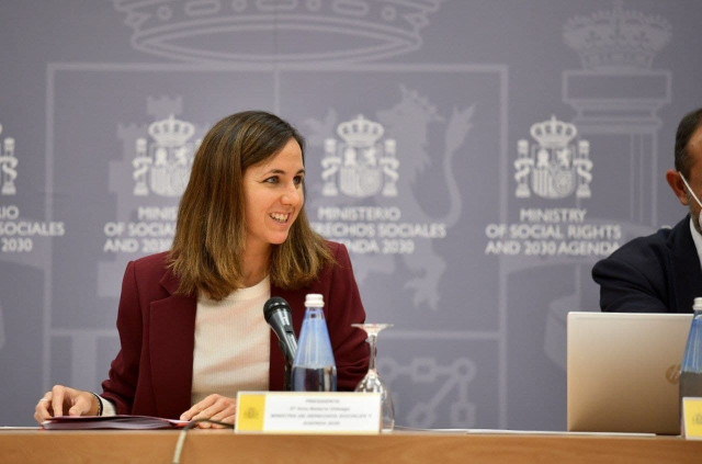 La ministra de Derechos Sociales y Agenda 2020, Ione Belarra, durante la reunión del Consejo Territorial de Servicios Sociales.